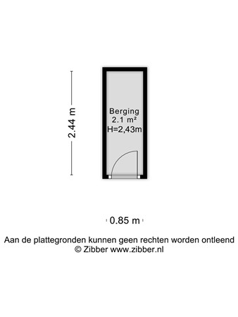 Floorplan - Huis te Landelaan 15F104, 2283 SC Rijswijk